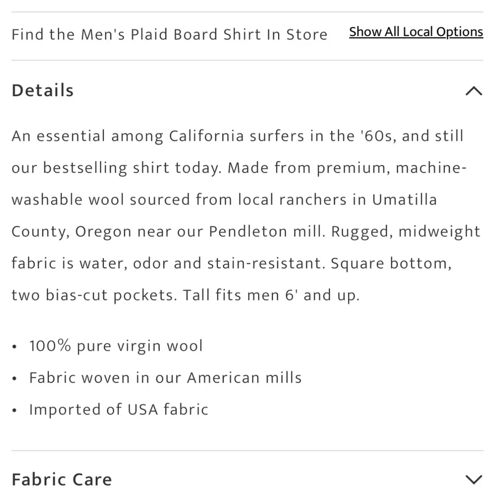 BFS🖤Pendleton nwot blue original surf board button down 100% virgin wool shirt - Picture 9 of 9